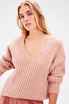 

Trendyol Powder V Collar Thick Knitwear Sweater TWOAW20KZ0290