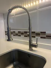 Rozin-Grifo negro mate para cocina, boquilla rociadora de rotación de 360 grados, mezclador montado en cubierta, para fregadero de cocina, frío y caliente