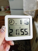 Termómetro multifunción higrómetro, Monitor electrónico automático de temperatura y humedad, reloj con pantalla LCD grande de 3,2 pulgadas