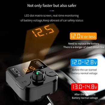 

Vehemo universal car FM transmitter handsfree TF card U disk Bluetooth 5.0 bt36b 3.1A stereo music power-off memory receiver