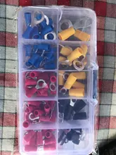Kit de Terminal de anillo (102 Uds. 10 tipos RV) Juego de conector de engarce eléctrico con caja, cable de cobre aislado cable Pin End Butt