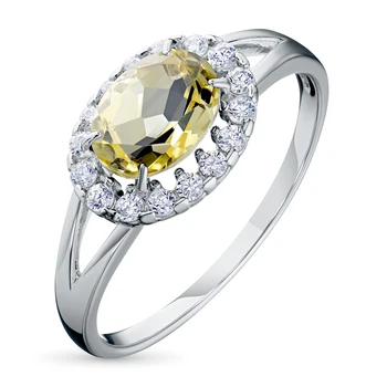 

Silver ring with citrine and cubic zirconia 103282-007-0019