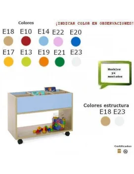 

TROLLEY LIBRARY FOR CHILDREN 'S LIBRARIES 80X58X40 CM FINISHING IN BEECH