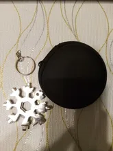 Herramienta de bolsillo múltiple de copo de nieve 18 en 1, llavero, llave hexagonal, llave multifunción, herramientas de mano con caja de almacenamiento