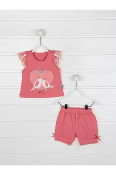 

Grenadine Red Girl Baby Shorts Suit