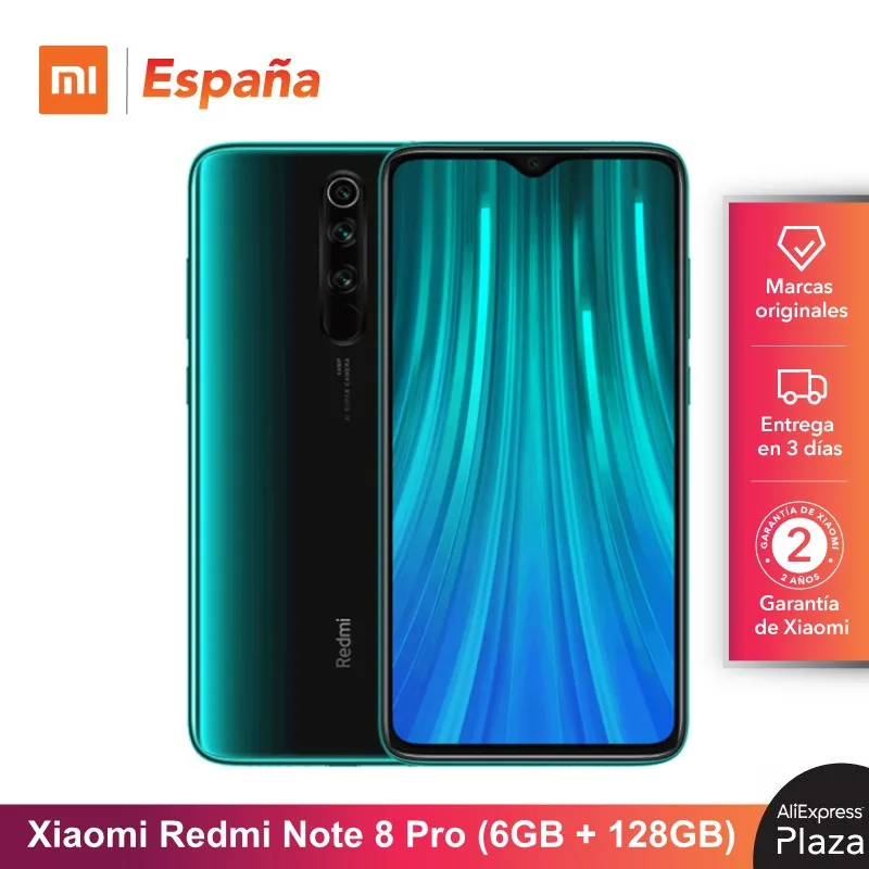Xiaomi Redmi Note 8 Pro (128GB ROM, 6GB RAM, Cámara de 64 MP , Android, Nuevo, Libre) [Teléfono Movil Versión Global para España Xiaomi Redmi Note 8 Pro (128GB ROM, 6GB RAM, Cámara de 64 MP , Android, Nuevo, Libre) [Teléfono Movil Versión Global para España