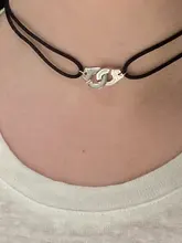 Collar con esposas y cordones de 100% Plata de Ley 925 para hombre y mujer, colgante de lunares con cuerda ajustable, Bisutería