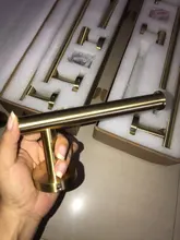 Towel-Hooks Robe Paper-Holder Bathroom-Accessories-Kit Toilet Brushed Gold Stainless-Steel