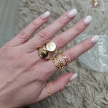 DIEZI-Conjunto de anillos para articulaciones estilo Hip Hop para mujeres y niñas, sortijas bohemias, Color dorado, Estilo Vintage