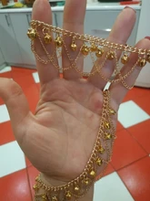 Tobillera con cadena metálica dorada para mujer, cadena para tobillo con borla, campanas cadena con sonido, pulsera para tobillo, joyería para pie, 2017