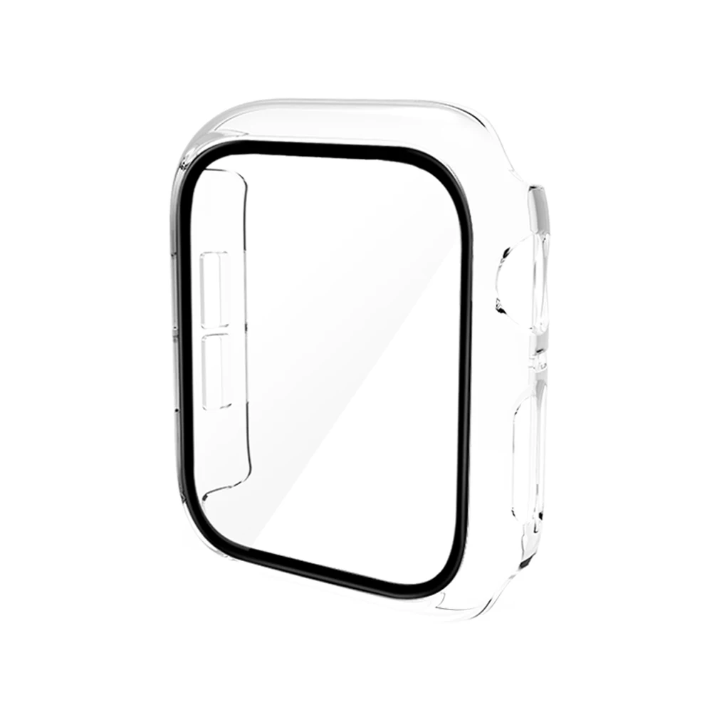 360 Full Bumper Frame Matte Hard Case for Apple Watch 7/6/SE/5/4/3/2/1 Cover Tempered Glass Film for iWatch 41MM 45MM 40MM 44MM