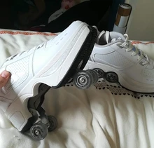 Zapatos de Parkour deformables para adultos y niños, patines con cuatro ruedas, para correr, unisex