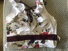 One-Piece Swimsuit CUPSHE Women Monokini Ruffled White Floral Sexy Beach Girl V-Neck