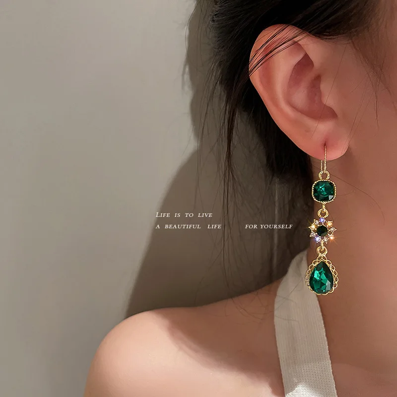 Long tassel earrings Fashion European and American water drop earrings long tassel earrings