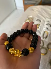 Pulsera de cuentas de piedra de obsidiana de FengShui chino, brazalete con abalorios de piedra obsidiana, cambio de Color, riqueza, buena suerte, Unisex