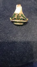 Kinel de lujo anillo para las mujeres aspecto Vintage AAA verde de cristal de la joyería de Boho de Color oro encanto étnico anillo de boda