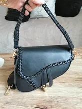 Bolsa de sillín para mujer, Asa de un hombro, tendencia informal, cierre de cerrojo, Material PU con cremallera, bolso de adorno con cierre interior de poliéster, novedad de 2020