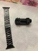 Correa de acero inoxidable para Apple Watch Series 6, 5, 4, 3, 2, 40mm, 44mm, 42mm, negro, adaptador para iWatch Band 4, 3, 38mm