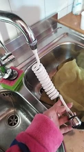 Extensor de extensión de grifo de cocina, manguera larga giratoria 360, portátil, Grifo de ducha de baño espumoso, tubo de resorte blanco, 1 ud.
