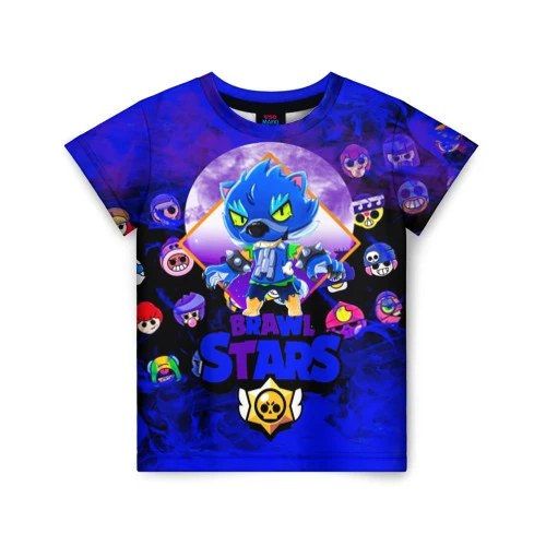 Children S T Shirt 3d Brawl Stars Leon Wolf T Shirts Aliexpress - wolf skin brawl stars leon