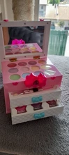 Caja de juegos de cosméticos para niños, maquillaje de princesa, juguete para chica, lápiz labial, sombra de ojos, Kit de juguetes no tóxicos de seguridad