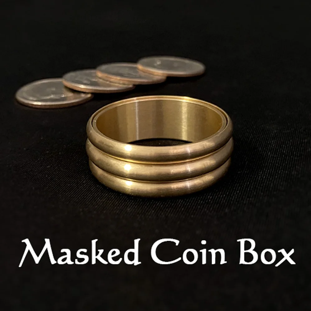 Masked Coin Box Magic Tricks  Box Mystery Magie Street Close Up Magia Illusion Gimmick Props Produce Coin Drum Box Magica deluxe airborne wine and glass magic tricks stage magia goblet suspend in the air airborne magie illusions gimmick props magica