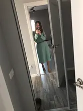 Satin Dress Mid-Long Femme Robe Long-Sleeve WOTWOY Elegant Women Vestidos Cotton Solid