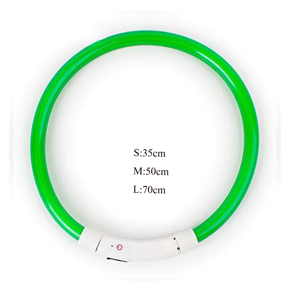 플래시 LED 개 칼라 TPU USB 충전식 조명 칼라, 야광 야간 안전 조절 가능, 어둠 속에서 빛나는 리드