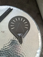 Pala pequeña de aluminio perforada para Pizza, herramienta antideslizante para Pizza, con mango de madera, 7, 8 y 9 pulgadas