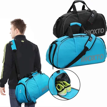 bolso grande de viaje bolsa de deporte gym gimnasio fitness 2 en 1 con bolsillo para zapatillas asa para mochila impermeabl