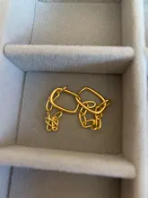 ROXI Ins-Pendientes largos redondos de geometría para mujer, aretes de pisapapeles, Piercing, joyería de plata de ley 925, aretes