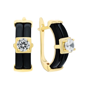 

Silver earrings with ceramics and cubic zirconia sunlight sample 925