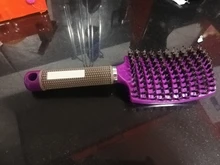 Peine para masaje del cuero cabelludo para mujer, 7 colores, cerdas de nailon, cepillo de pelo rizado húmedo, cepillo de pelo para salón, herramientas de estilo de peluquería