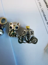 Noria de pata de corazón para mujer, corona O abalorio brillante de copo de nieve transparente, compatible con pulsera Pandora Original, joyería de plata 925