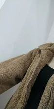 Abrigo de oso de peluche informal para mujer, chaqueta de abrigo con cierre de vellón para mujer, sobretodo de gran tamaño, cálido para invierno