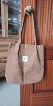 Bolso de compras de pana para mujer, bolsa de hombro de tela de lona, almacenamiento ecológico reutilizable, de comestibles, ecológicas y plegables