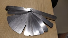 Juego de medidor de espesor métrico de 32 cuchillas, medidores de calibre de válvula de pinza con rango de medición de latón de 0,04mm-0,88mm