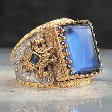 Ring-Size BARON Zircon-Stone Silver with Plated. MODEL. Number 16-33