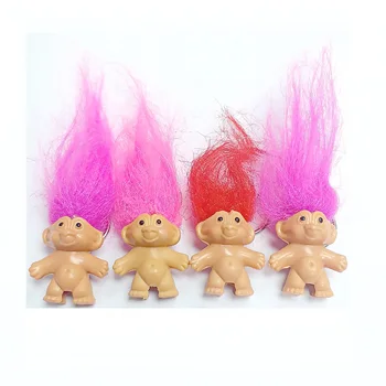 

4 pc Key Ring with Lucky Troll Toys 4cm Pencil Top Cake Decoration Topper Birthday Party Favours Gift Pinata Bag Filler Novelty