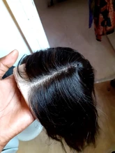 Peluca de malla con división media de 30 pulgadas, cabello humano liso brasileño Remy, prearrancado con pelo de bebé, parte T, 13x1