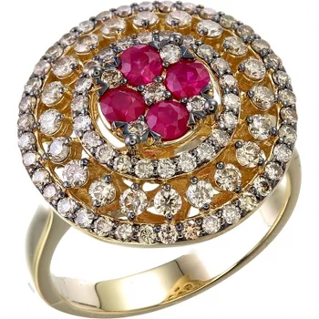 

Sargon jewelry ring with diamonds and rubies in Yellow Gold