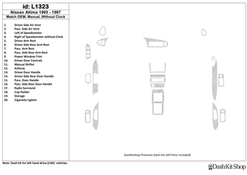 

Interior lining for Nissan Altima 1995-1997. Set L1323.