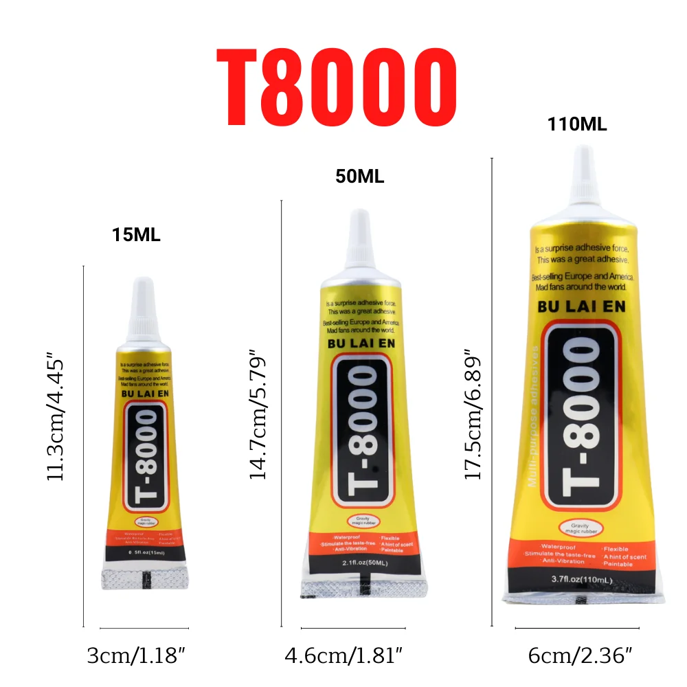15ML 50ML 110ML Bulaien T8000 Clear Contact Phone Repair Adhesive Electronic Components Glue