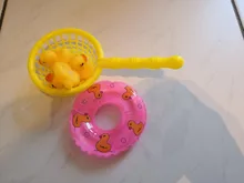 5 unids/set animales piscina juguetes de agua flotante blando de goma pato red de pesca piscina anillos de juguete | Baño de pato de juguete | Bebé baño Juguetes