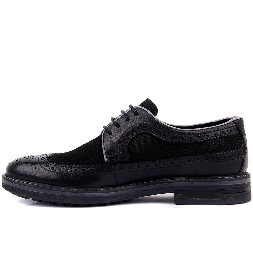 Sail-Lakers/черные Броги из натуральной кожи на шнуровке; мужская повседневная обувь; обувь в стиле Дерби