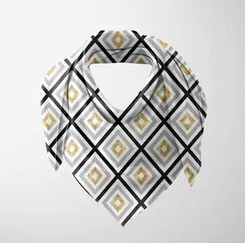 

Else Golden Yellow Black Tiles Geometric 3d Printed Square Rayon Fabric Neck Head Floral Pattern Scarf Scarves Women Hijab