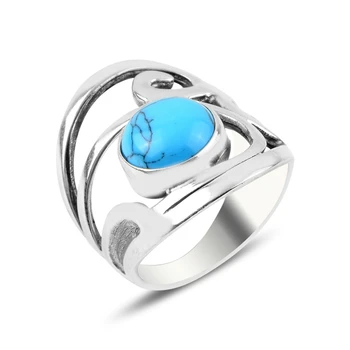 

Silver 925 Sterling Turquoise Stone Handwork Ring