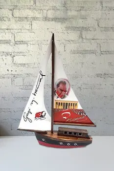 

Angemiel Gift Decorative Ataturk Themed Sailing Ship Scale Model