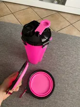 Botella de agua portátil 2 en 1 para mascotas, contenedor de comida plegable de silicona, tazón para mascotas, tazón de viaje al aire libre, alimentador para perros y gatos