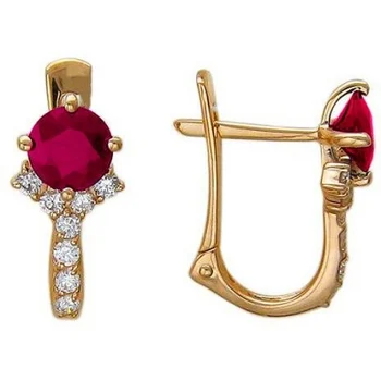 

Esthete earrings with rubies and diamonds in red gold